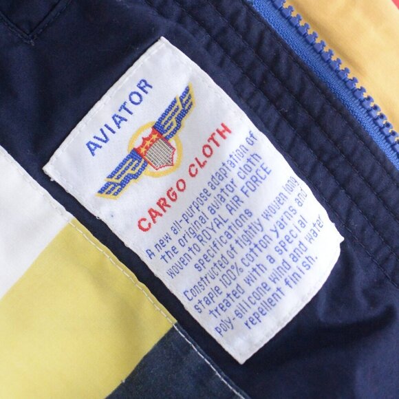 VTG Lewritter Beverly Hills Red Yellow Zip Up W/ Stowaway Hood Aviator Jacket M - Picture 13 of 13